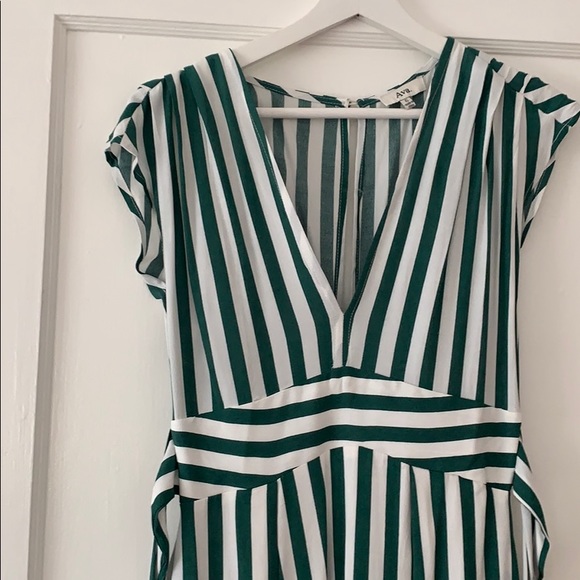 Ava Green and White Midi Dress - Picture 3 of 6